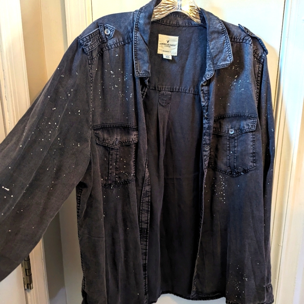 Soft denim button down